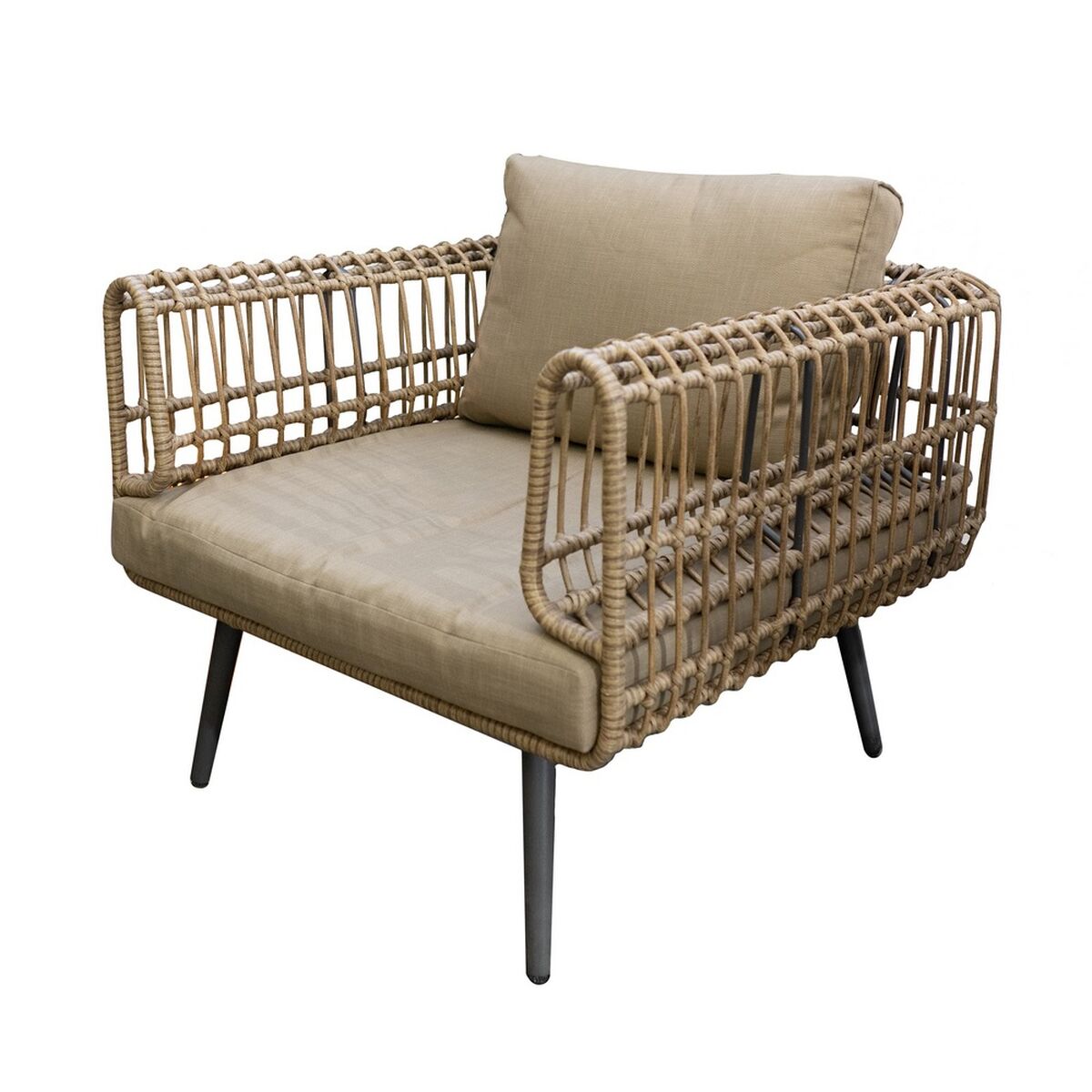 Poltrona da Giardino Ariki 83 x 84 x 67 cm rattan sintetico Acciaio
