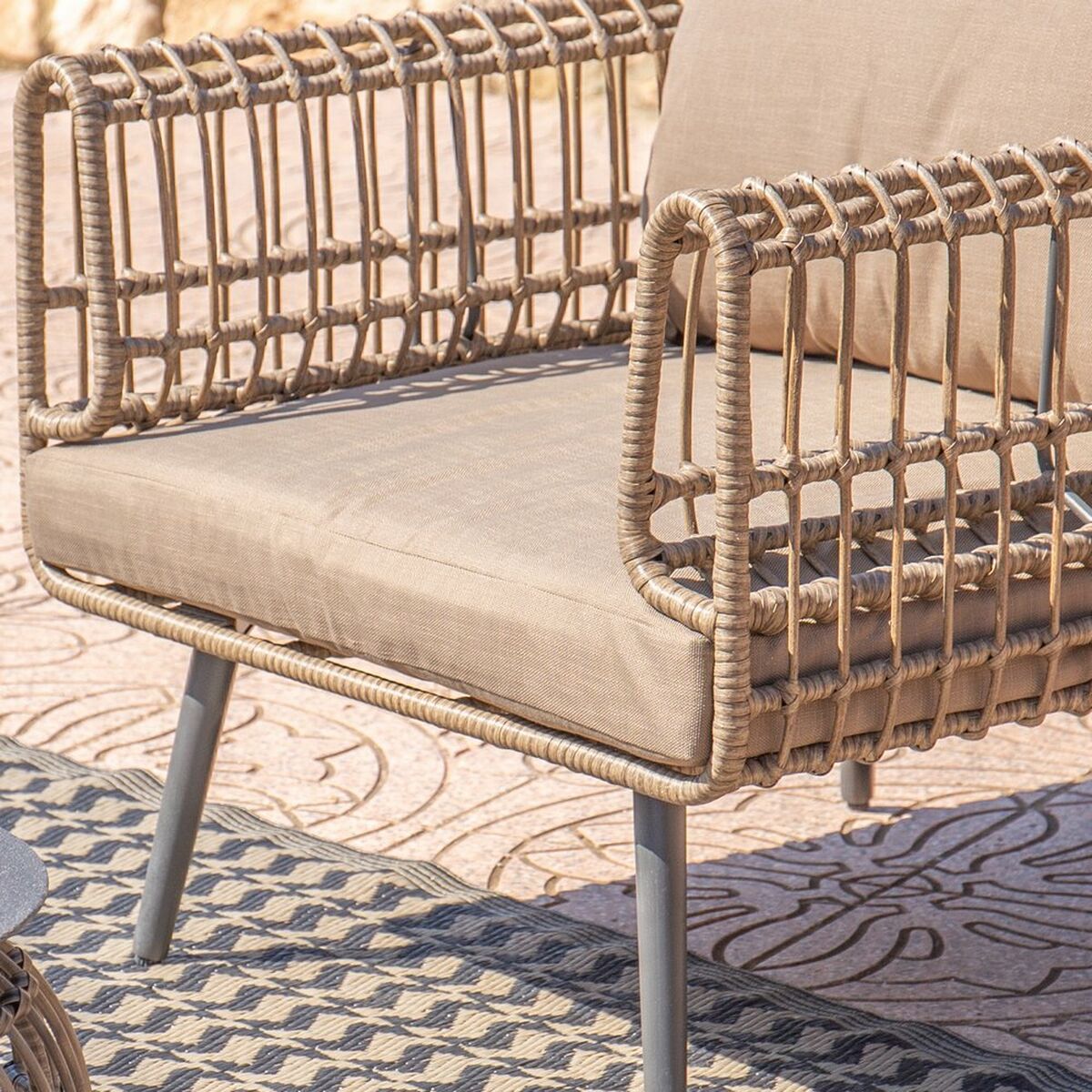 Poltrona da Giardino Ariki 83 x 84 x 67 cm rattan sintetico Acciaio