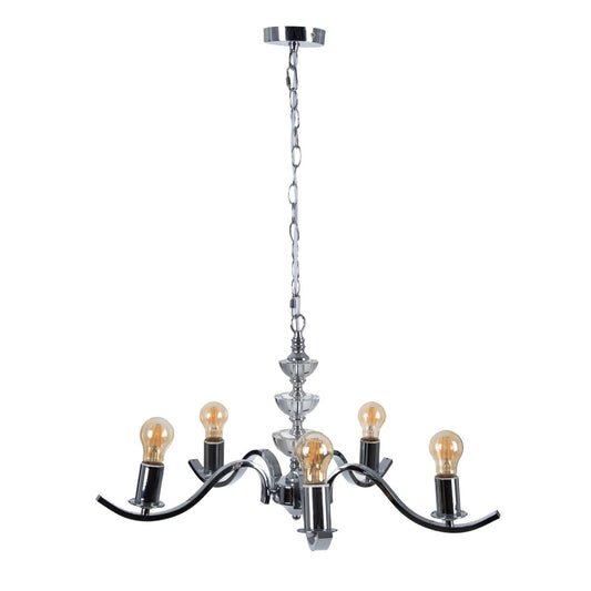 Lampadario 63,5 x 60,5 x 91 cm Cristallo Metallo Argento