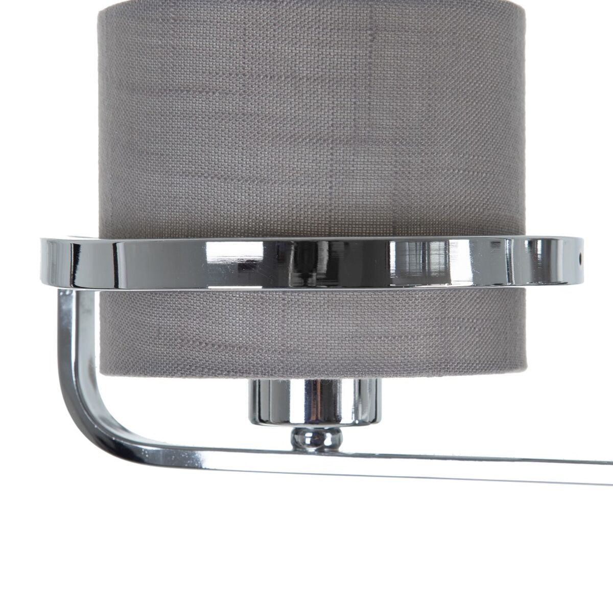 Lampadario Grigio Argentato Lino Metallo Ferro 220-240 V 52 x 50 x 44,5 cm