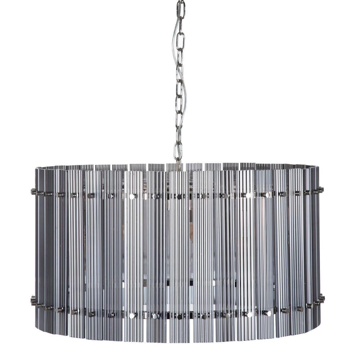 Lampadario 76 x 76 x 39 cm Cristallo Metallo Argento