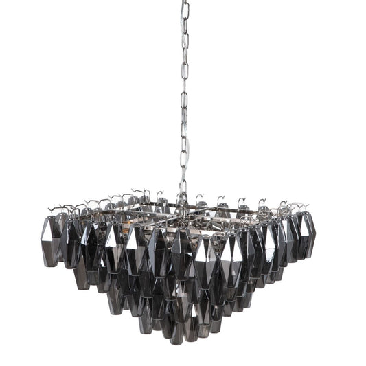 Lampadario 58 x 58 x 44 cm Cristallo Metallo Argento