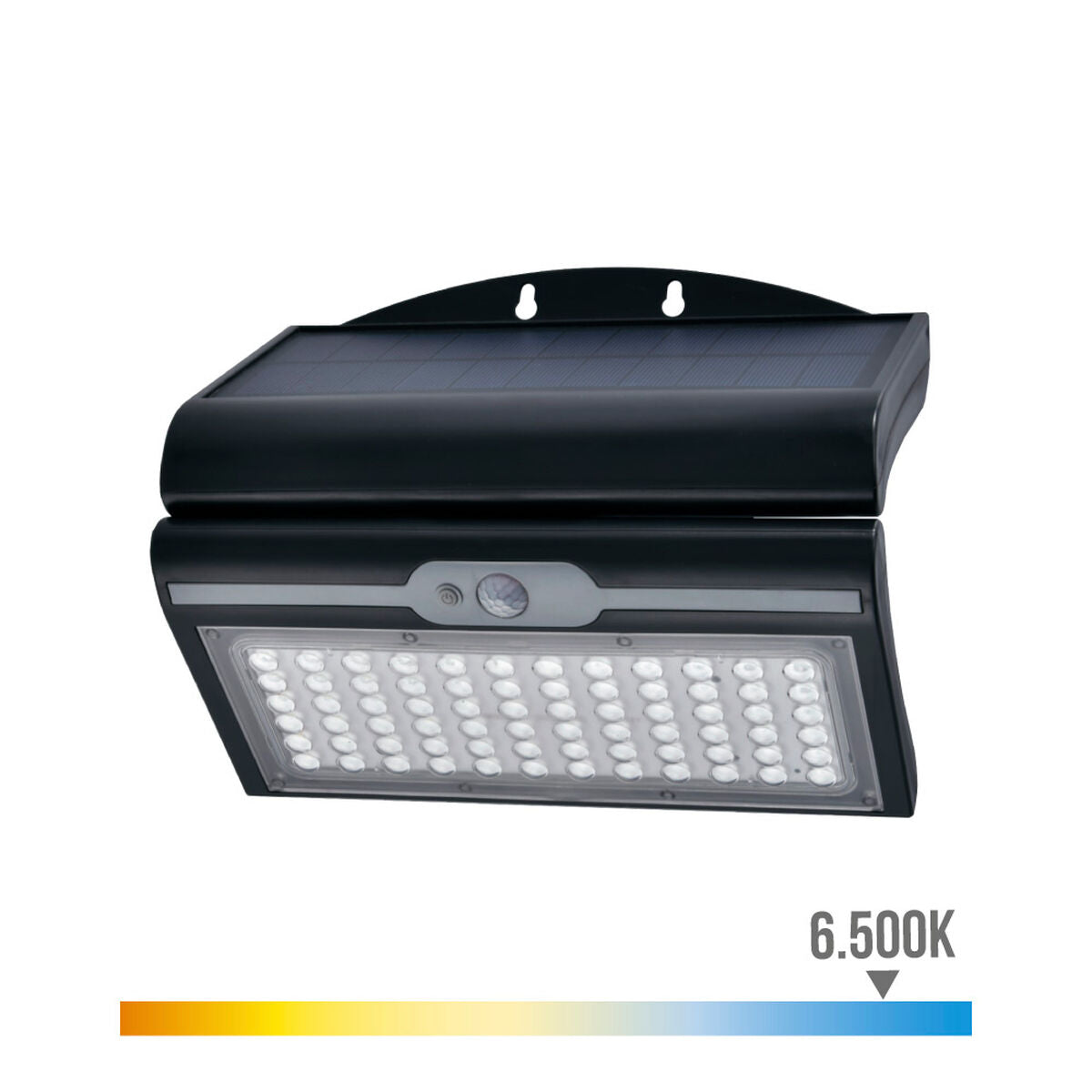 Applique da Parete EDM Sensore di Movimento Solare 6 W Nero (6500 K)