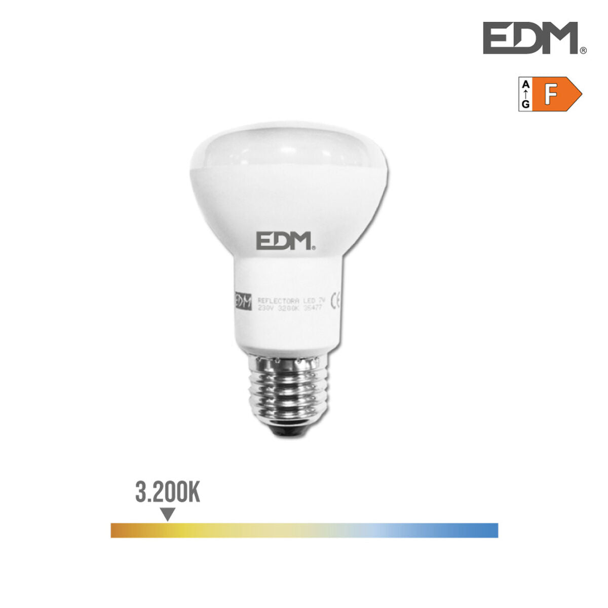Lampadina LED EDM 7 W E27 F 470 lm (3200 K)