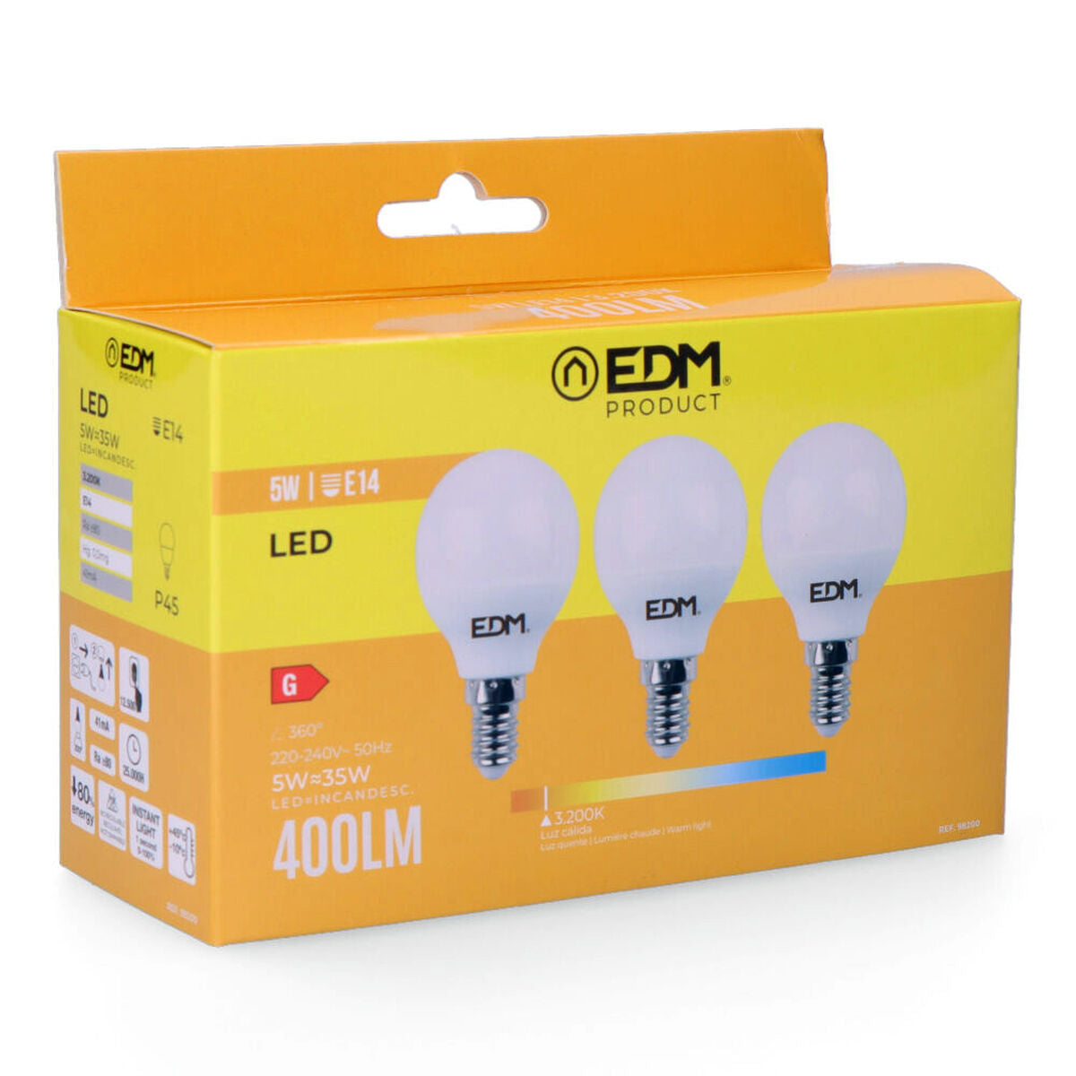 Lampadina LED EDM 5 W E14 G 400 lm (3200 K)