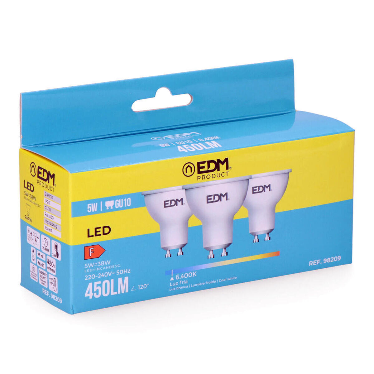 Lampadina LED EDM 5 W GU10 450 lm F (6400K)