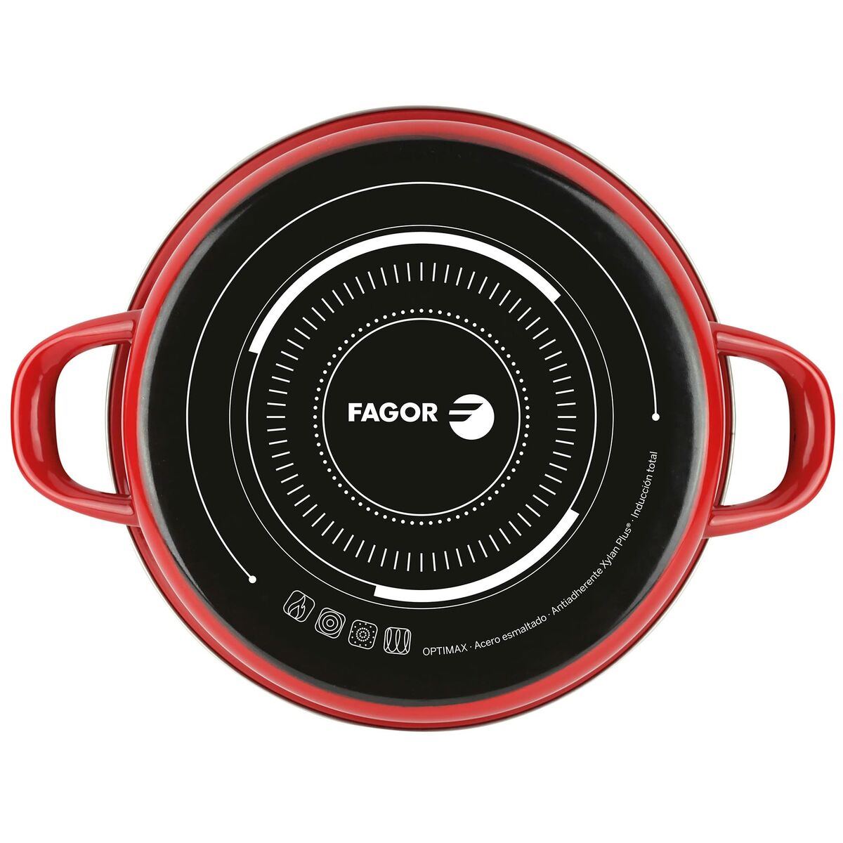 Casseruola FAGOR Optimax Rosso Acciaio Smaltato (Ø 20 x 10 cm)