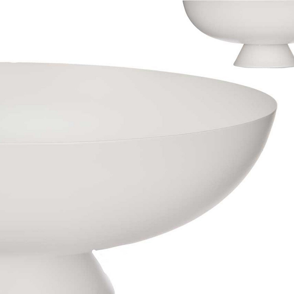 Centrotavola Rotondo Metallo Bianco (35,5 x 13,5 x 35,5 cm)