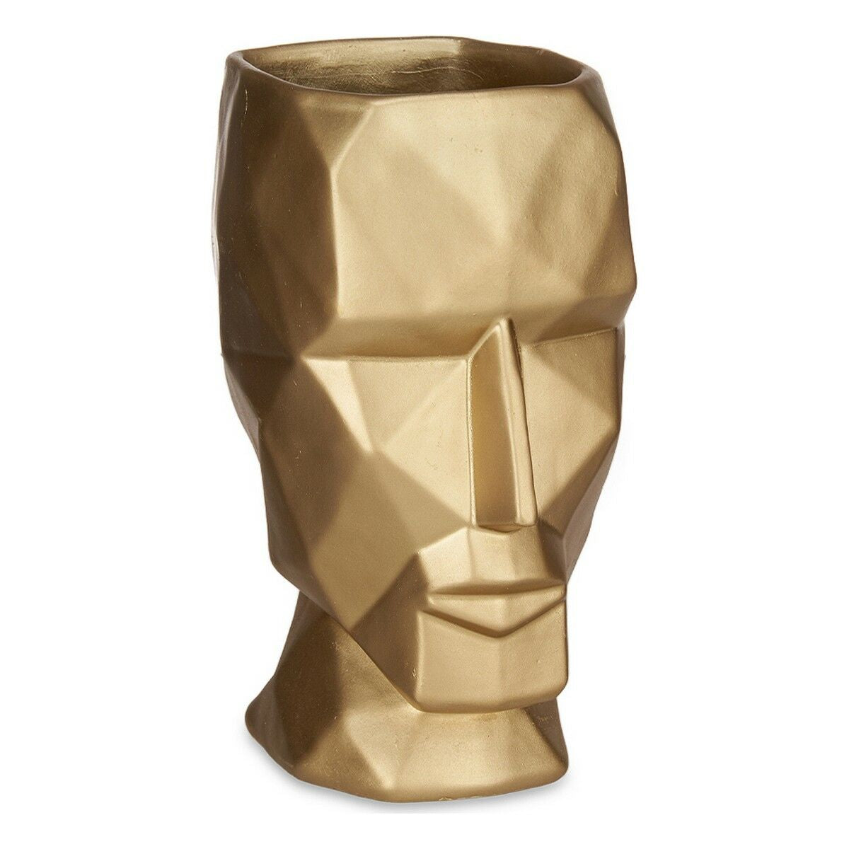 Vaso 12 x 24,5 x 16 cm Viso 3D Dorato Poliresina