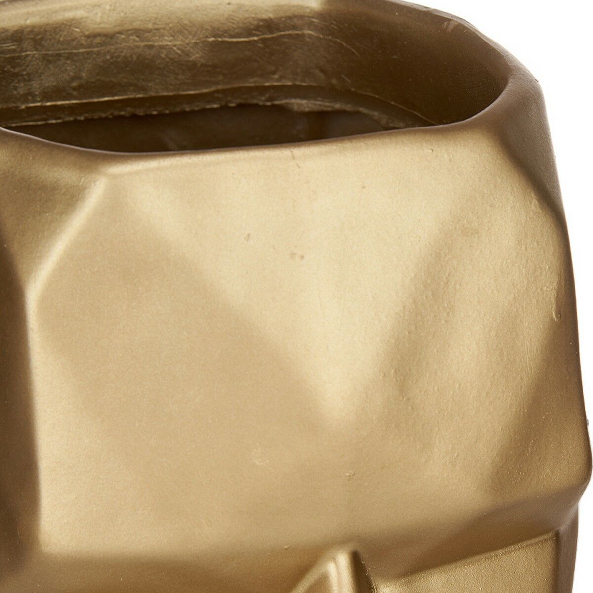 Vaso 12 x 24,5 x 16 cm Viso 3D Dorato Poliresina