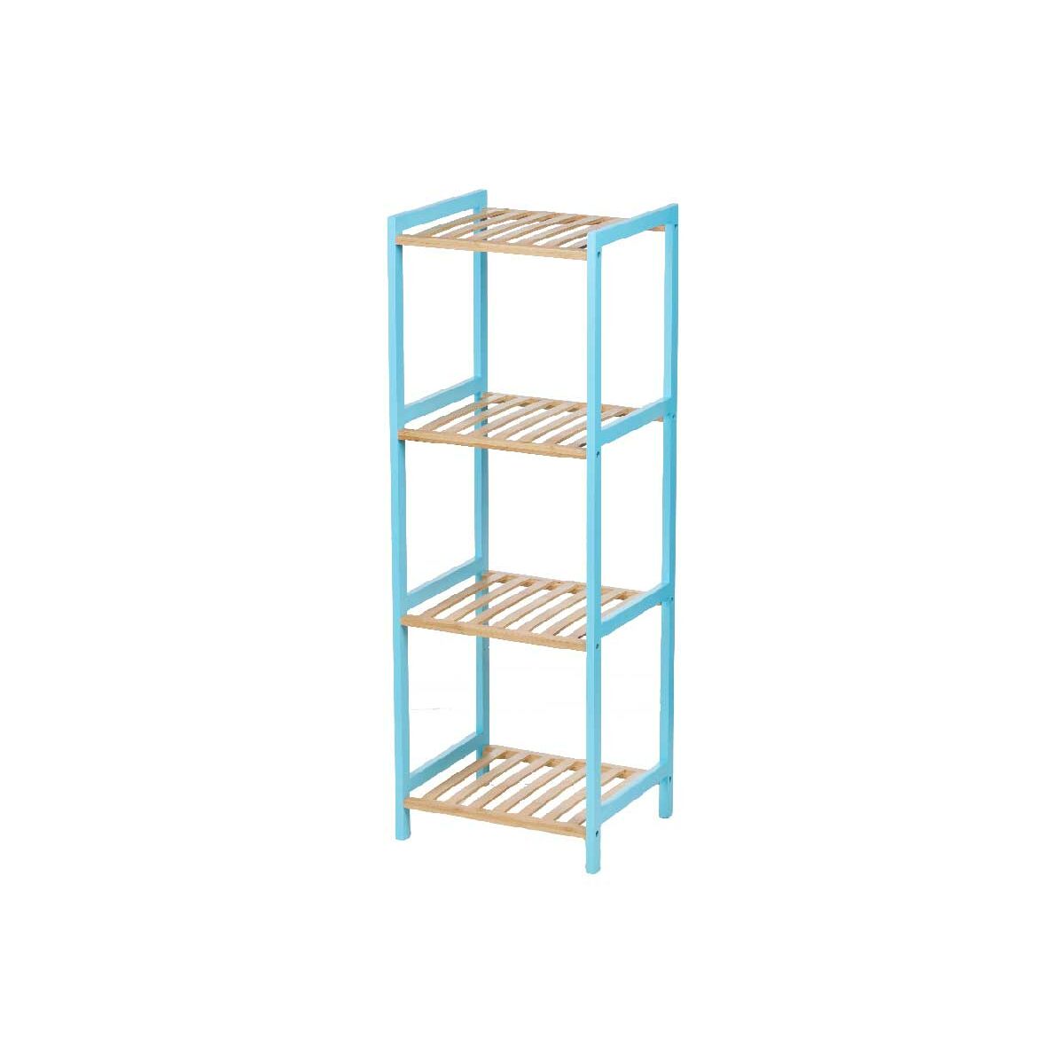 Scaffale da Bagno 35 x 30 x 100 cm Azzurro Naturale Bambù Legno di pino