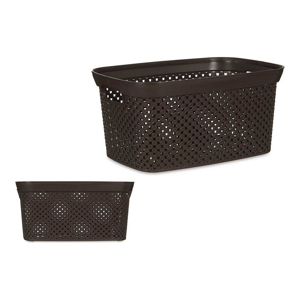 Cesto Marrone Plastica (24 x 17 x 35 cm)