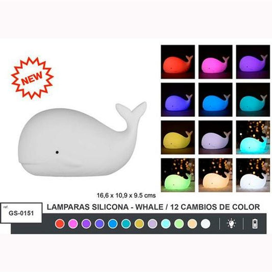 Lampada da tavolo Roymart Balena Silicone Multicolore (16,6 x 10,9 x 9,5 cm)