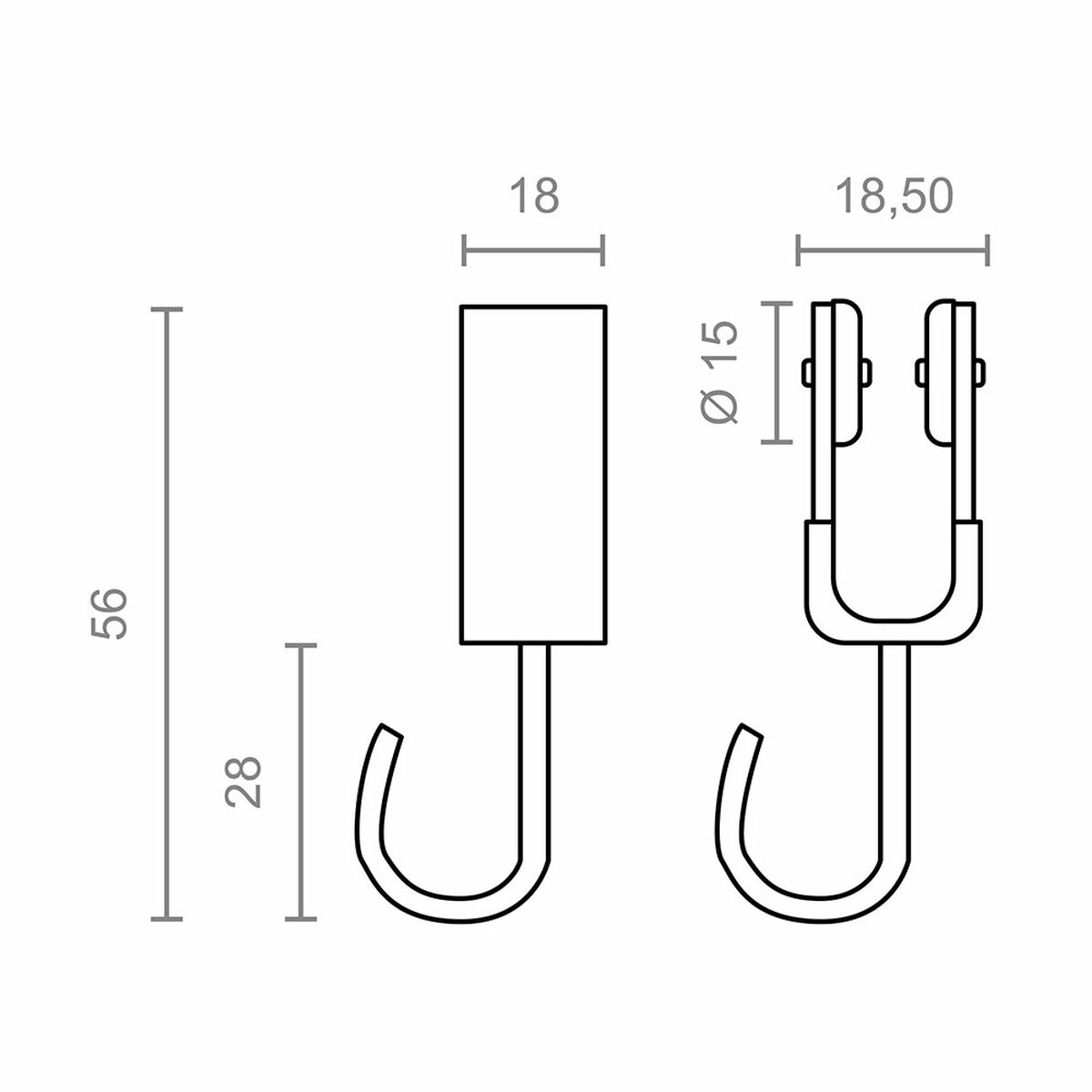 Puleggia per tende Micel TLD18 Interno Bianco 2 Unità