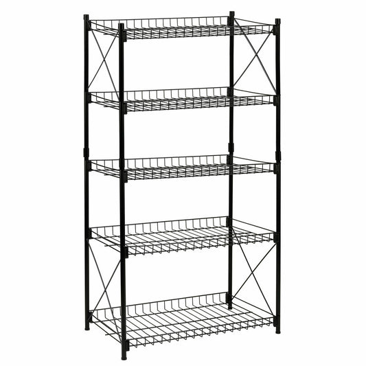 Scaffale Confortime Metallo Nero 52 x 34 x 110 cm (2 Unità)