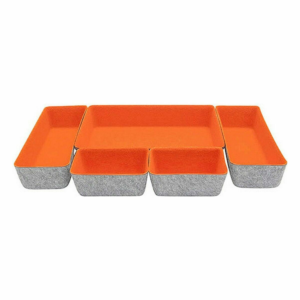 Set di Cestini Confortime 5 Pezzi Feltro 27,5 x 20 x 5,3 cm (5 Pezzi) (6 Unità)