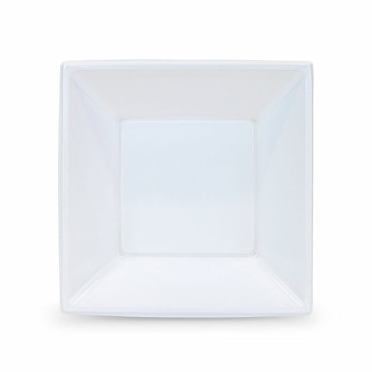 Set di piatti riutilizzabili Algon Quadrato Bianco Plastica 18 x 18 x 4 cm (24 Unità)