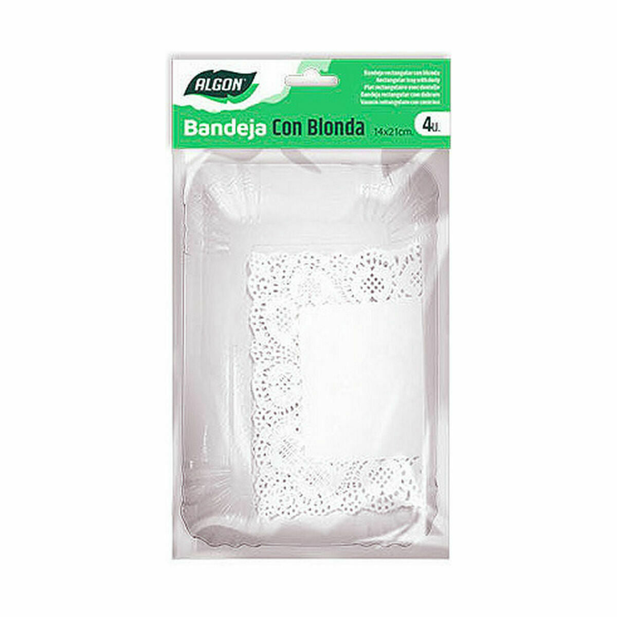 Set di vassoi per alimenti Algon Bianco Rettangolare 4 Pezzi 15 x 22 x 1 cm (48 Unità)