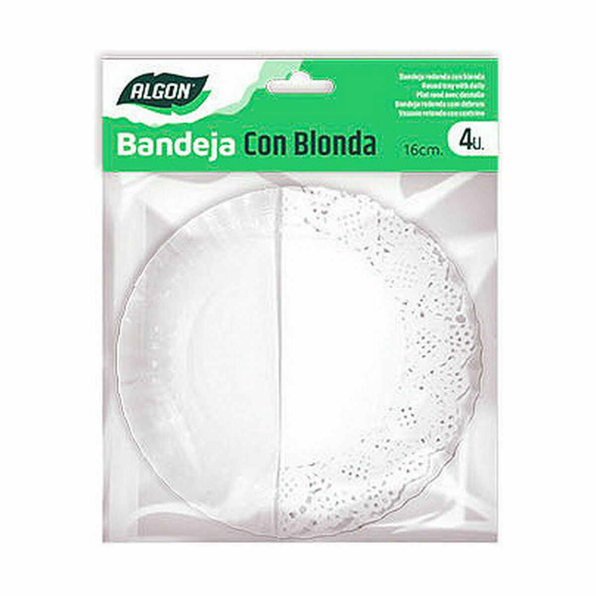 Set di vassoi per alimenti Algon Rotonda Bianco 4 Pezzi 16 x 16 x 1,5 cm (48 Unità)