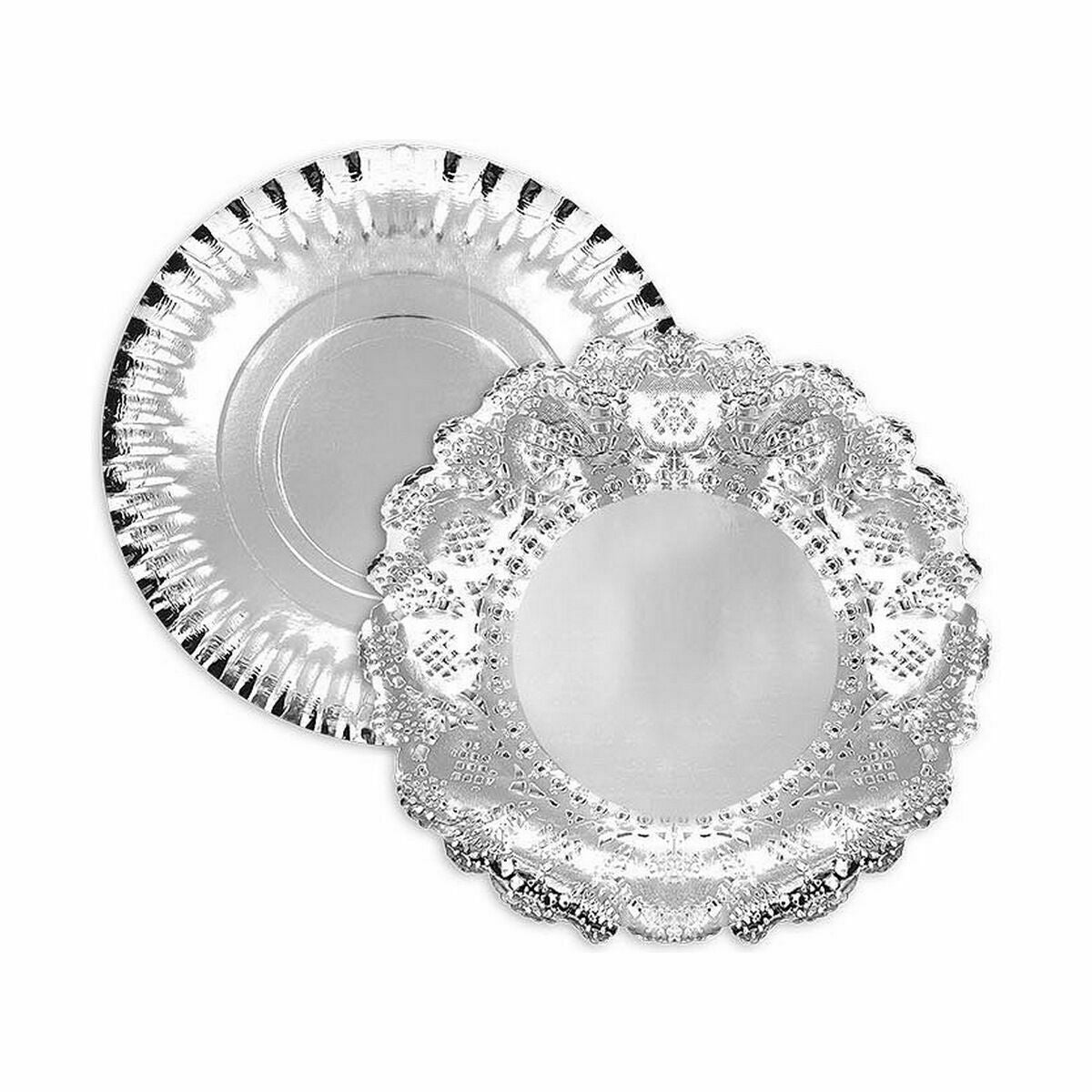 Vassoio per aperitivi Algon Rotonda Argentato 35 x 35 x 2 cm (48 Unità)
