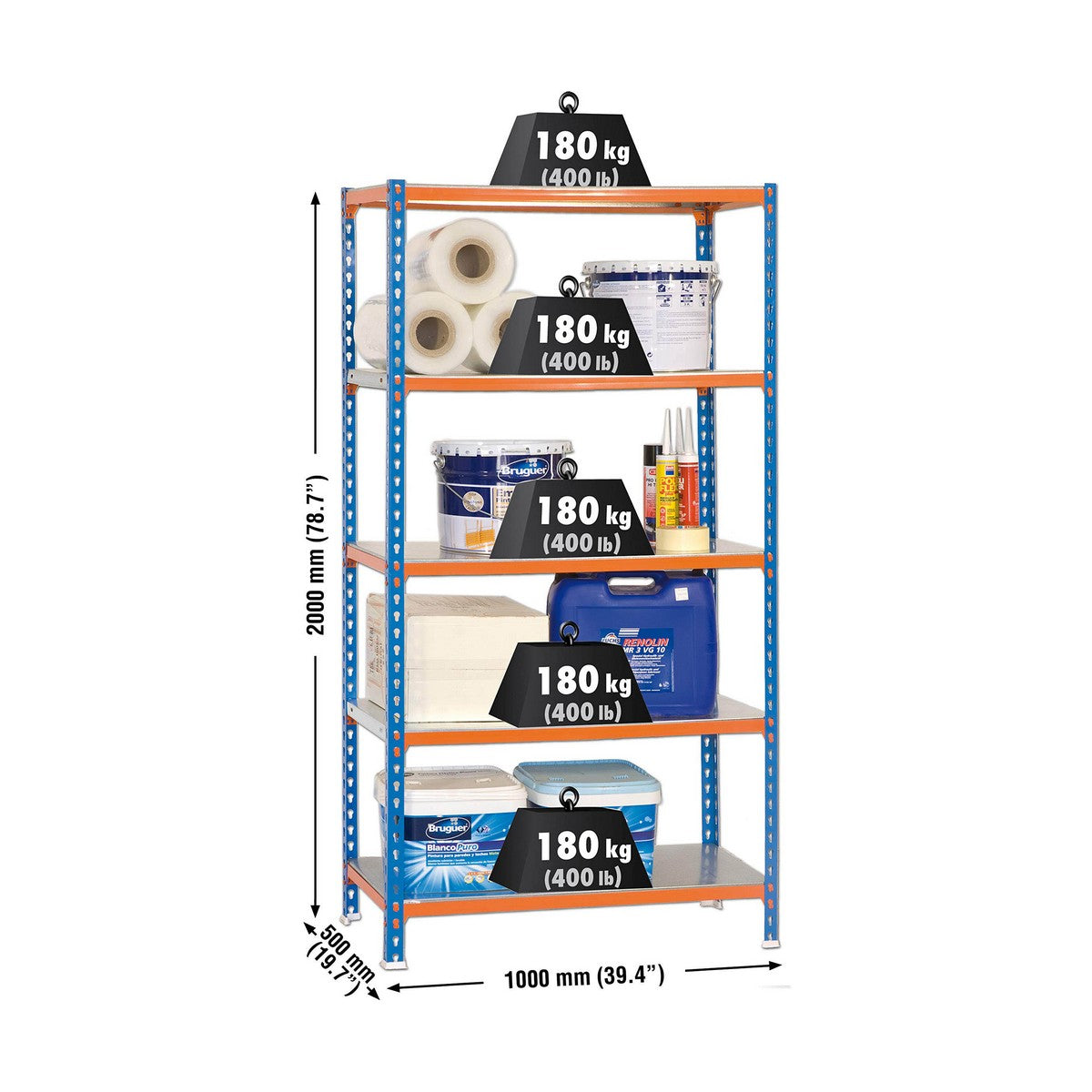 Scaffale Simon Rack Simonclick Plus 5/500 900 kg Metallo 5 Mensole (200 x 100 x 50 cm)