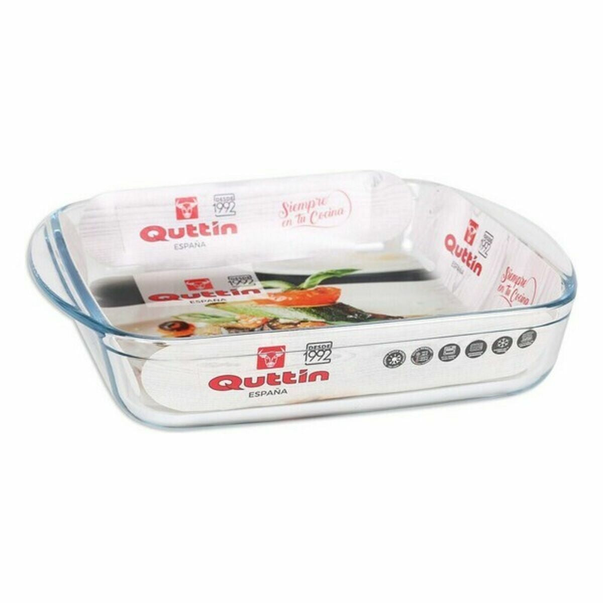 Teglia da Cucina Quttin 63081 1,6 L Vetro 25 x 21,9 x 5 cm (6 Unità)