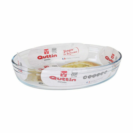 Pirofila da Forno Quttin Trasparente 2,2 L Vetro Ovale 30,1 x 20,9 x 6,3 cm (4 Unità)