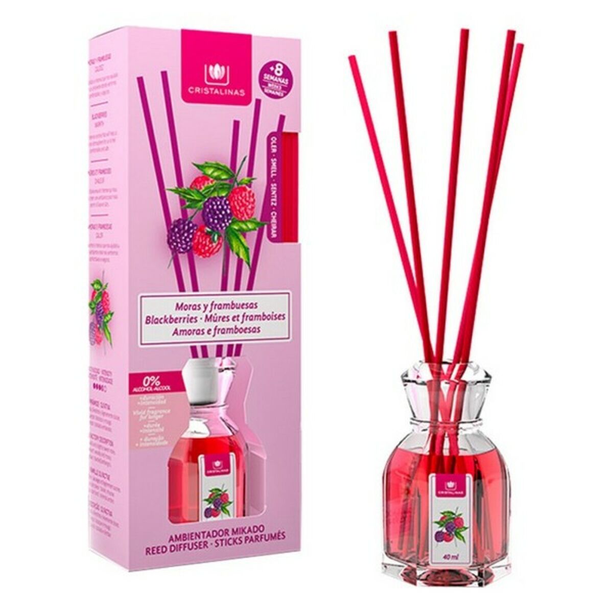 Deodorante per Ambienti Mikado Cristalinas Mora Lampone (40 ml)