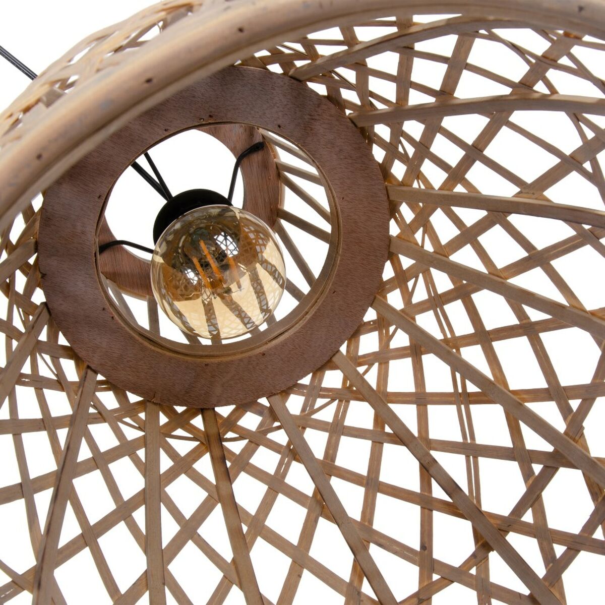 Lampadario Naturale Rattan 40 x 40 x 44 cm