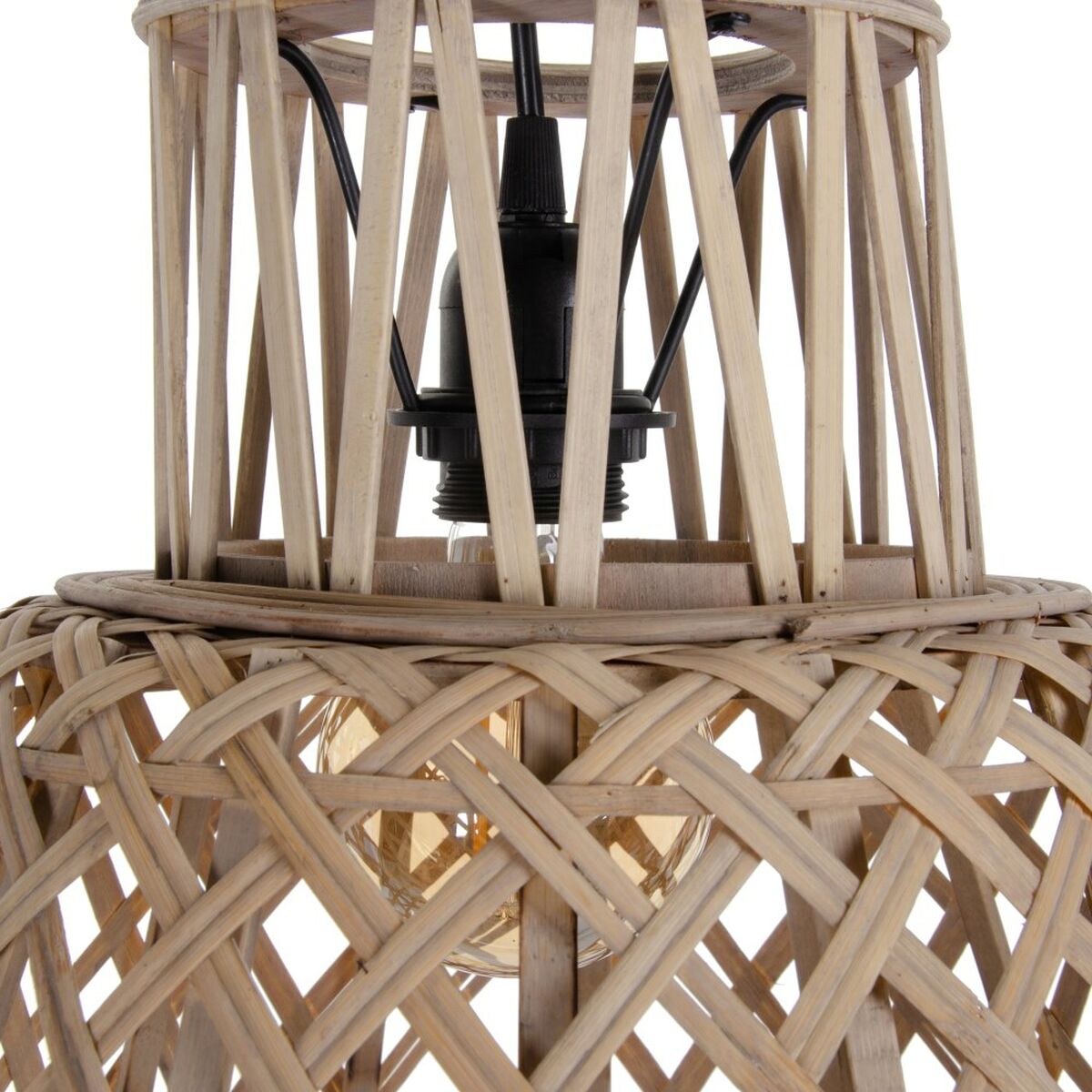 Lampadario Naturale Rattan 40 x 40 x 44 cm