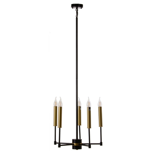 Lampadario 40,5 x 43 x 33 cm Nero Dorato Metallo