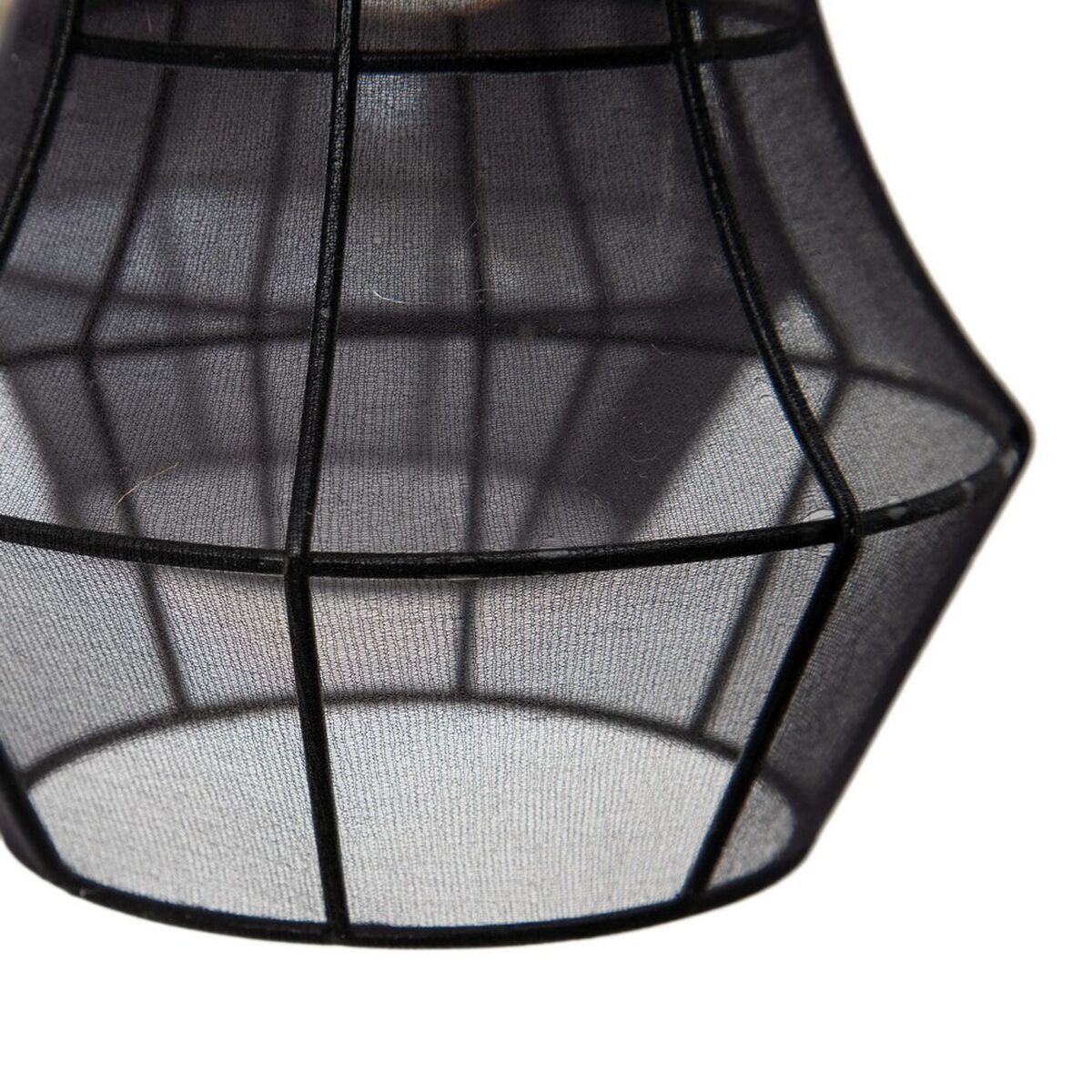 Lampadario 40 x 40 x 140 cm Tessuto Sintetico Nero Metallo