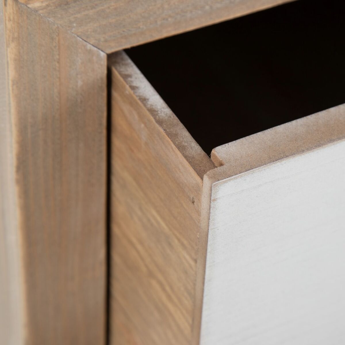 Comodino KENSY 40 x 30 x 55 cm Naturale Legno Bianco