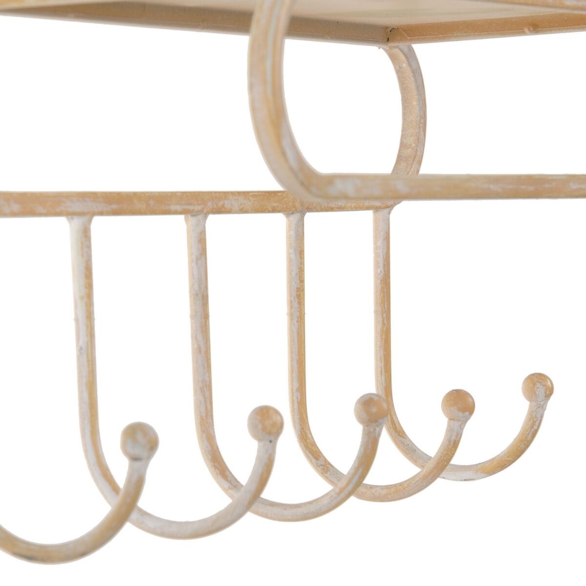 Scaffale 43 x 13 x 84 cm Naturale Metallo Bianco