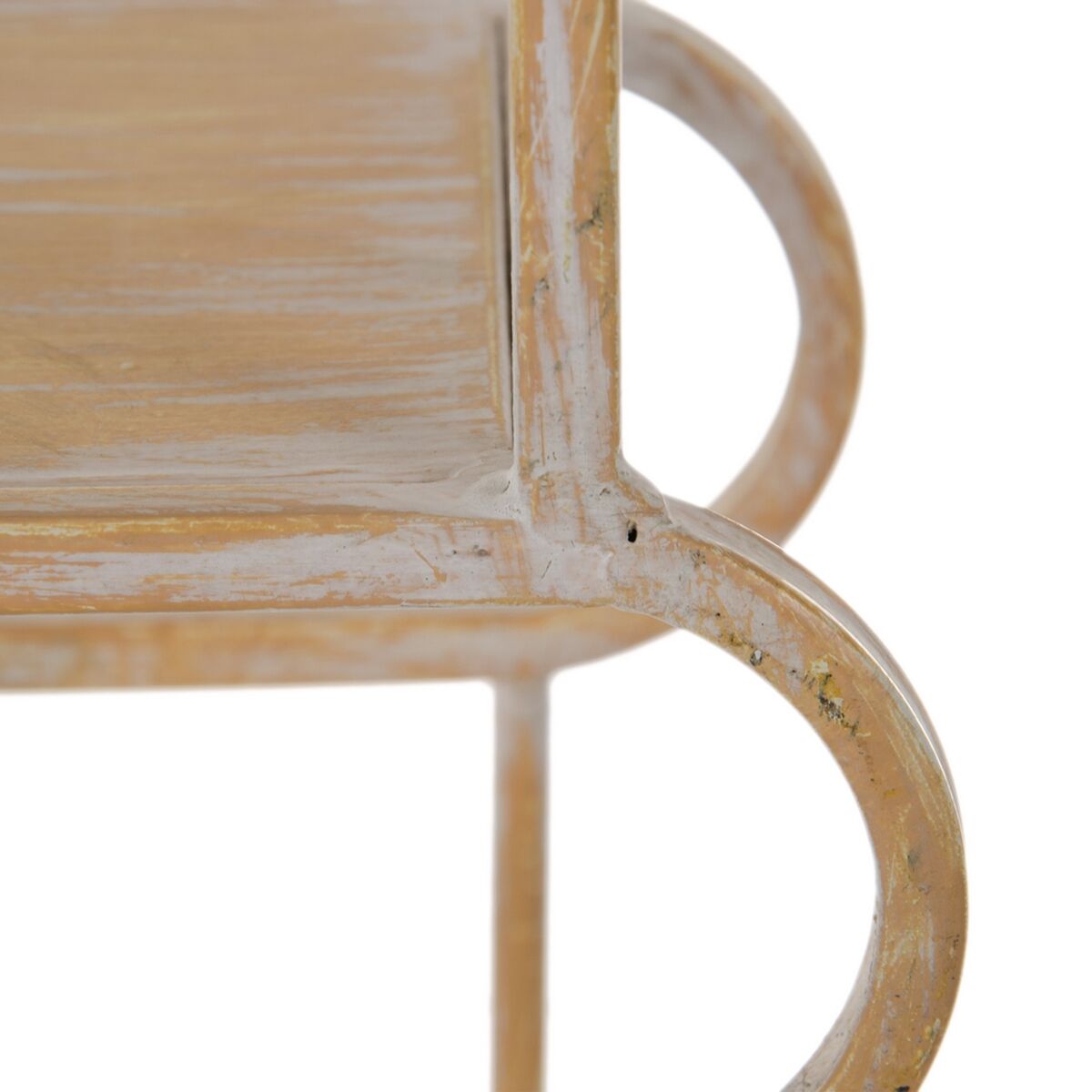 Scaffale 43 x 13 x 84 cm Naturale Metallo Bianco