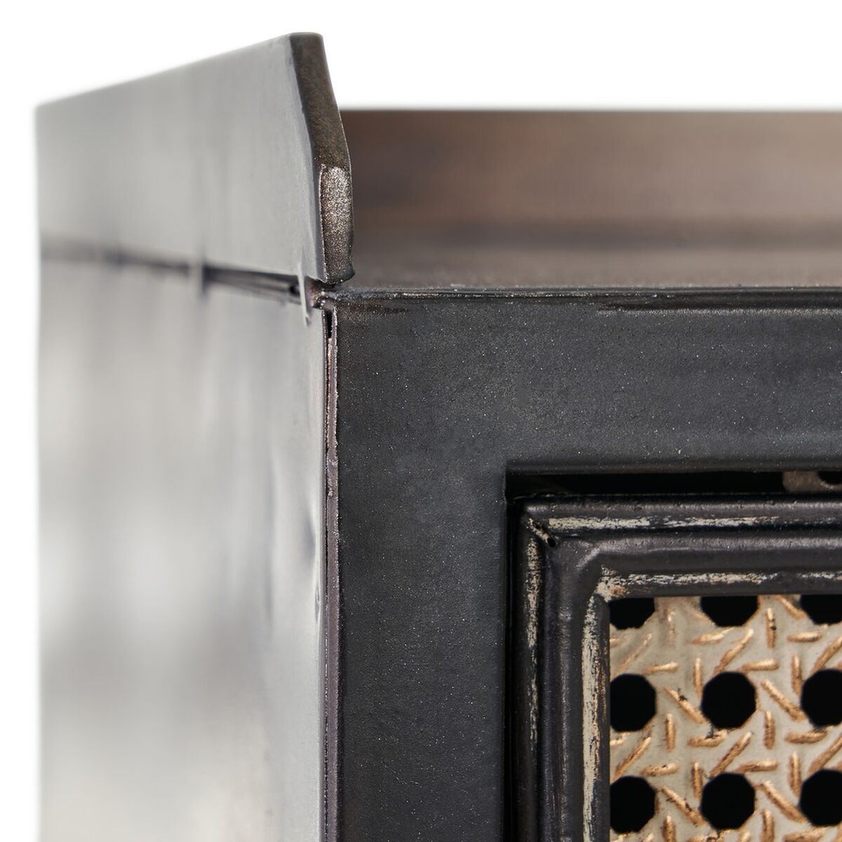 Ingresso con 2 Cassetti BRICK Marrone Nero Ferro 75,5 x 38 x 85 cm