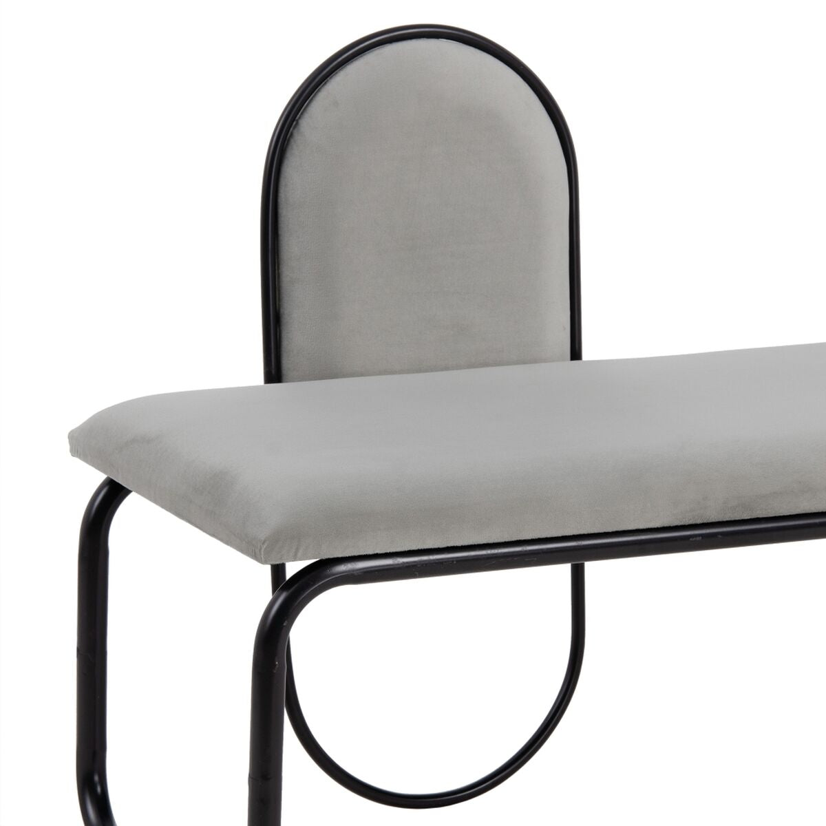 Panca 110 x 40 x 68 cm Tessuto Sintetico Grigio Metallo