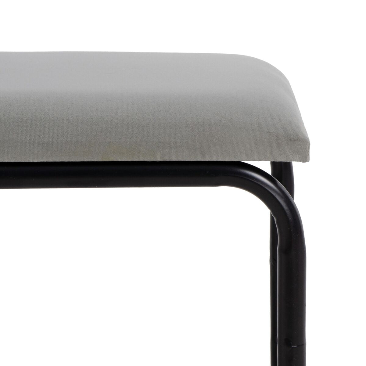Panca 110 x 40 x 68 cm Tessuto Sintetico Grigio Metallo