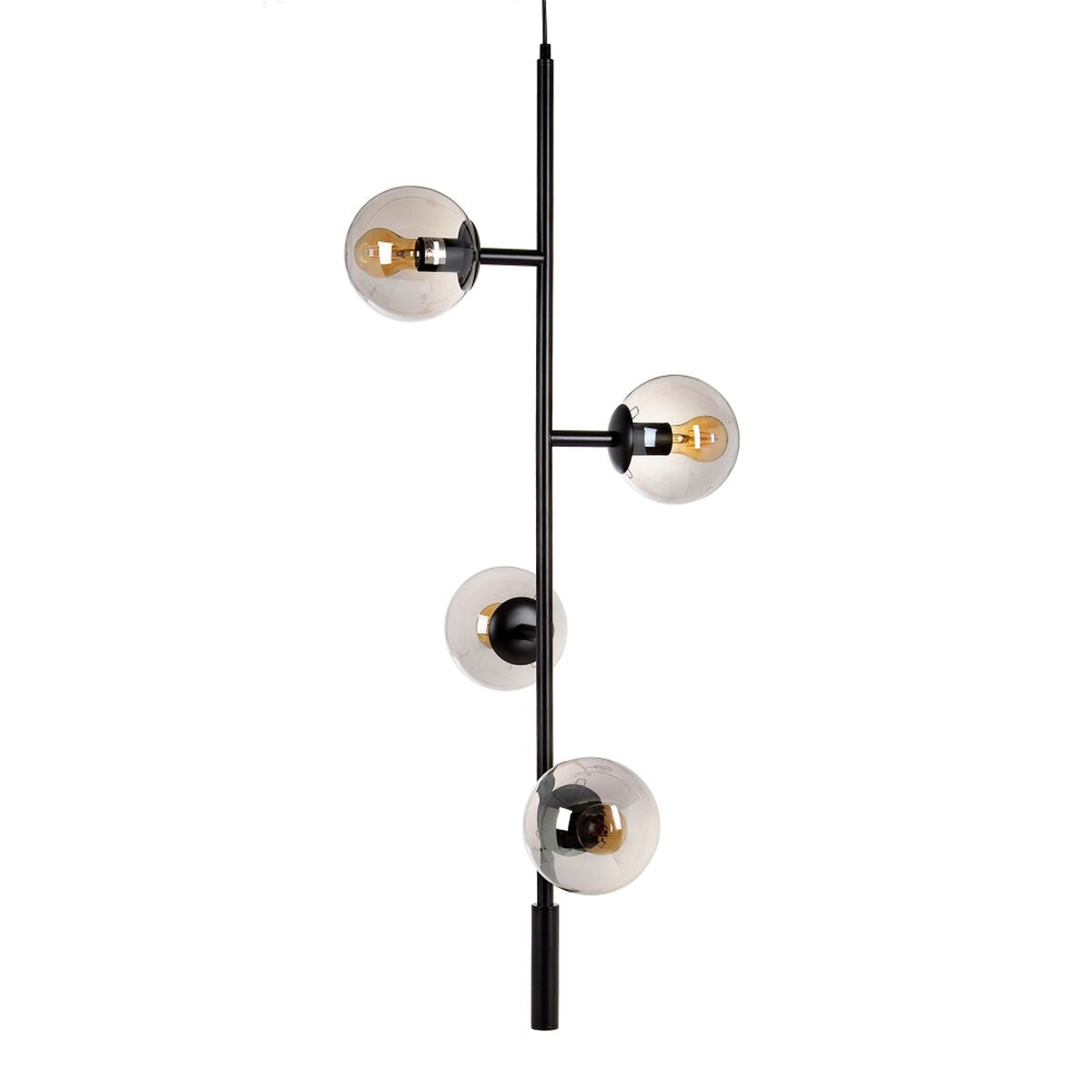 Lampadario 40 x 40 x 234 cm Cristallo Nero Metallo Moderno