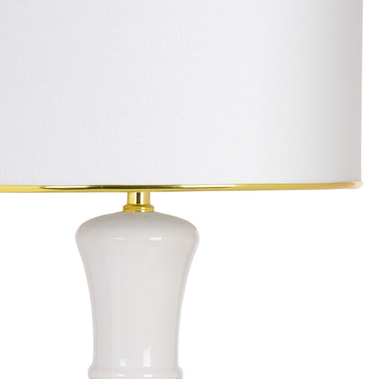 Lampada da tavolo 34 x 34 x 51 cm Ceramica Dorato Bianco