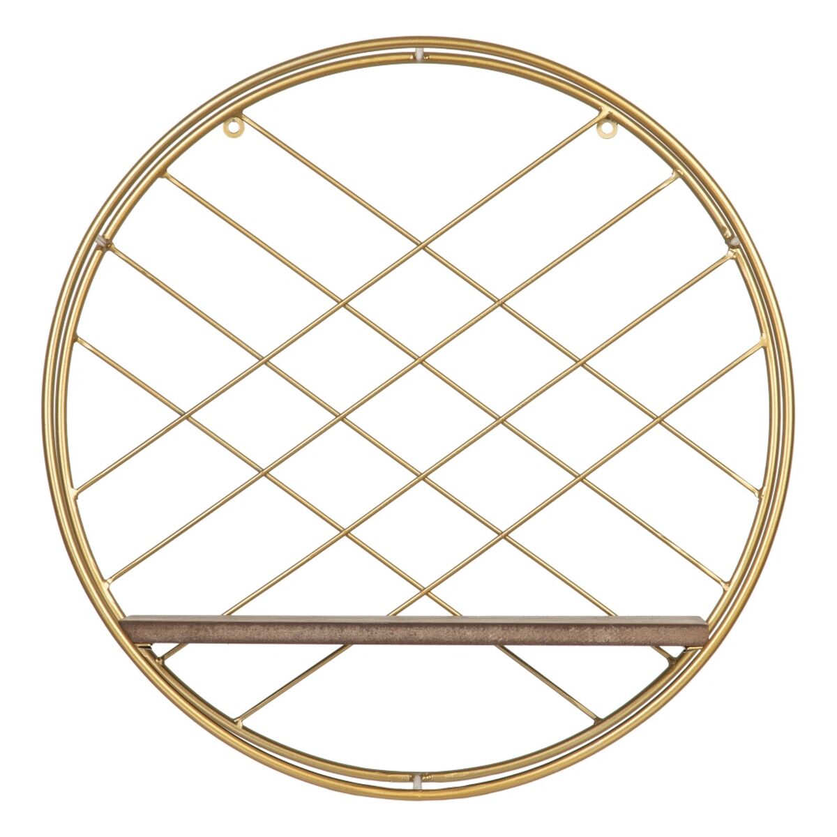 Mensole Naturale Dorato Metallo Legno 43 x 13 x 43 cm