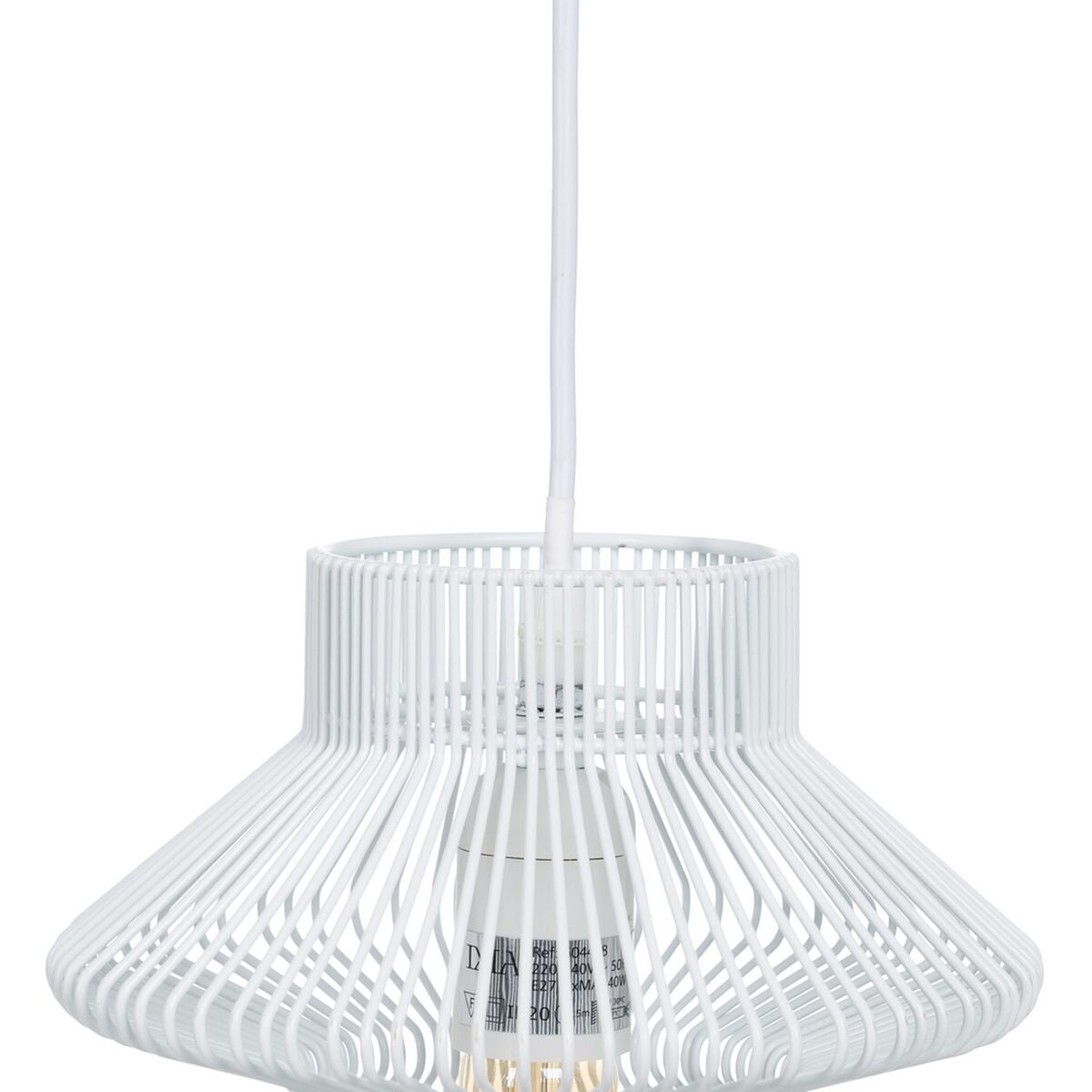 Lampadario Metallo Bianco 28 x 28 cm