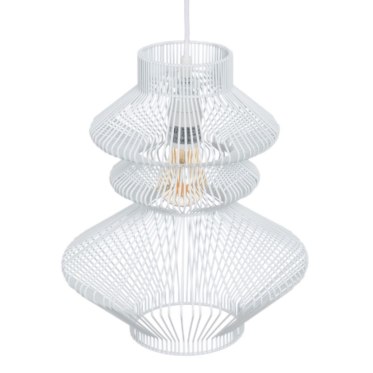 Lampadario Metallo Bianco 28 x 28 cm