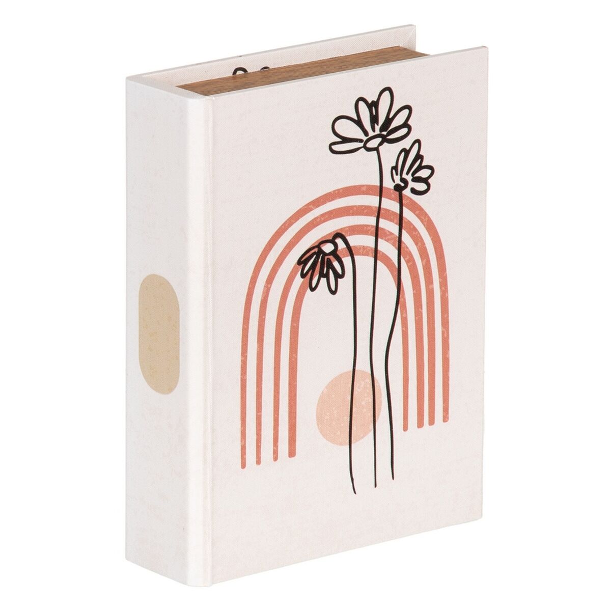Scatola Decorativa Fiori Tela 24 x 18 x 6 cm DMF (2 Pezzi)