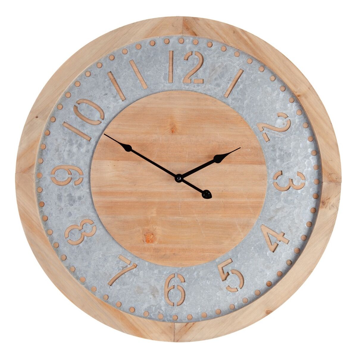 Orologio da Parete Naturale Legno di abete 60 x 4,5 x 60 cm