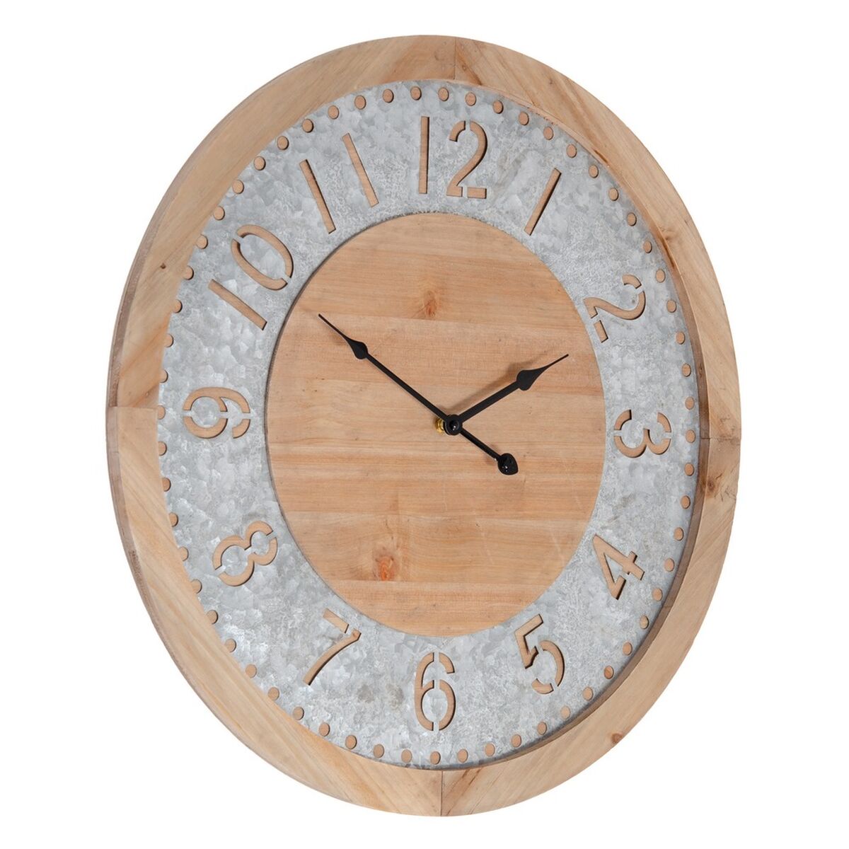 Orologio da Parete Naturale Legno di abete 60 x 4,5 x 60 cm