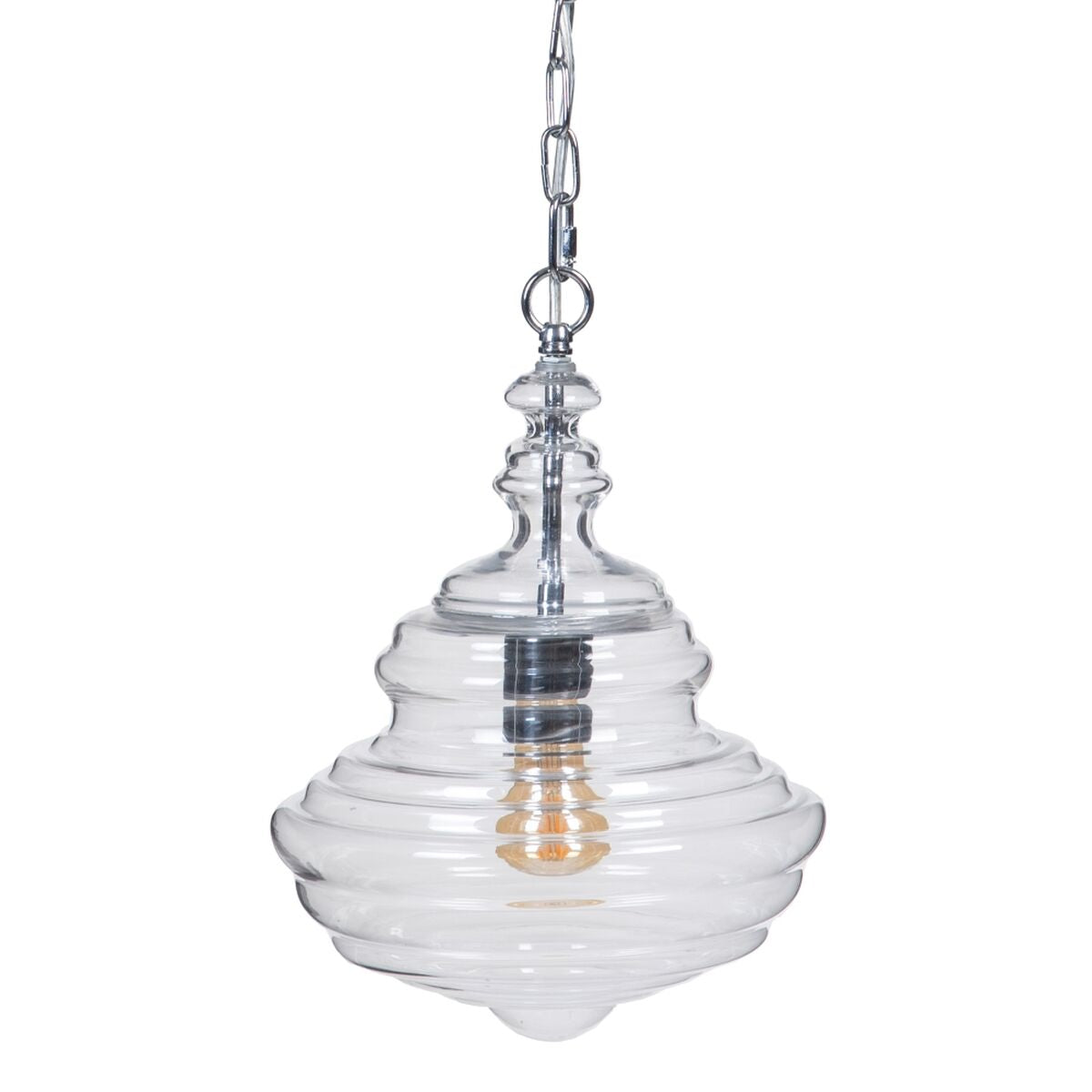 Lampadario 28 x 28 x 36 cm Cristallo Metallo Argento