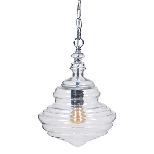 Lampadario 28 x 28 x 36 cm Cristallo Metallo Argento