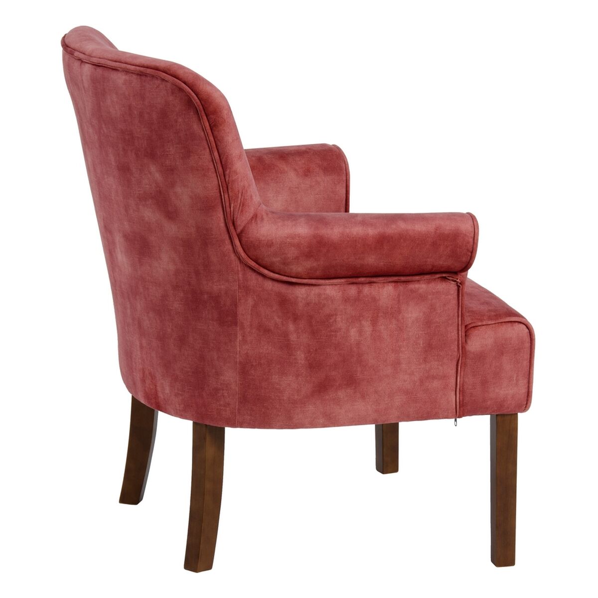 Poltrona 77 x 64 x 88 cm Tessuto Sintetico Legno Rosso Scuro
