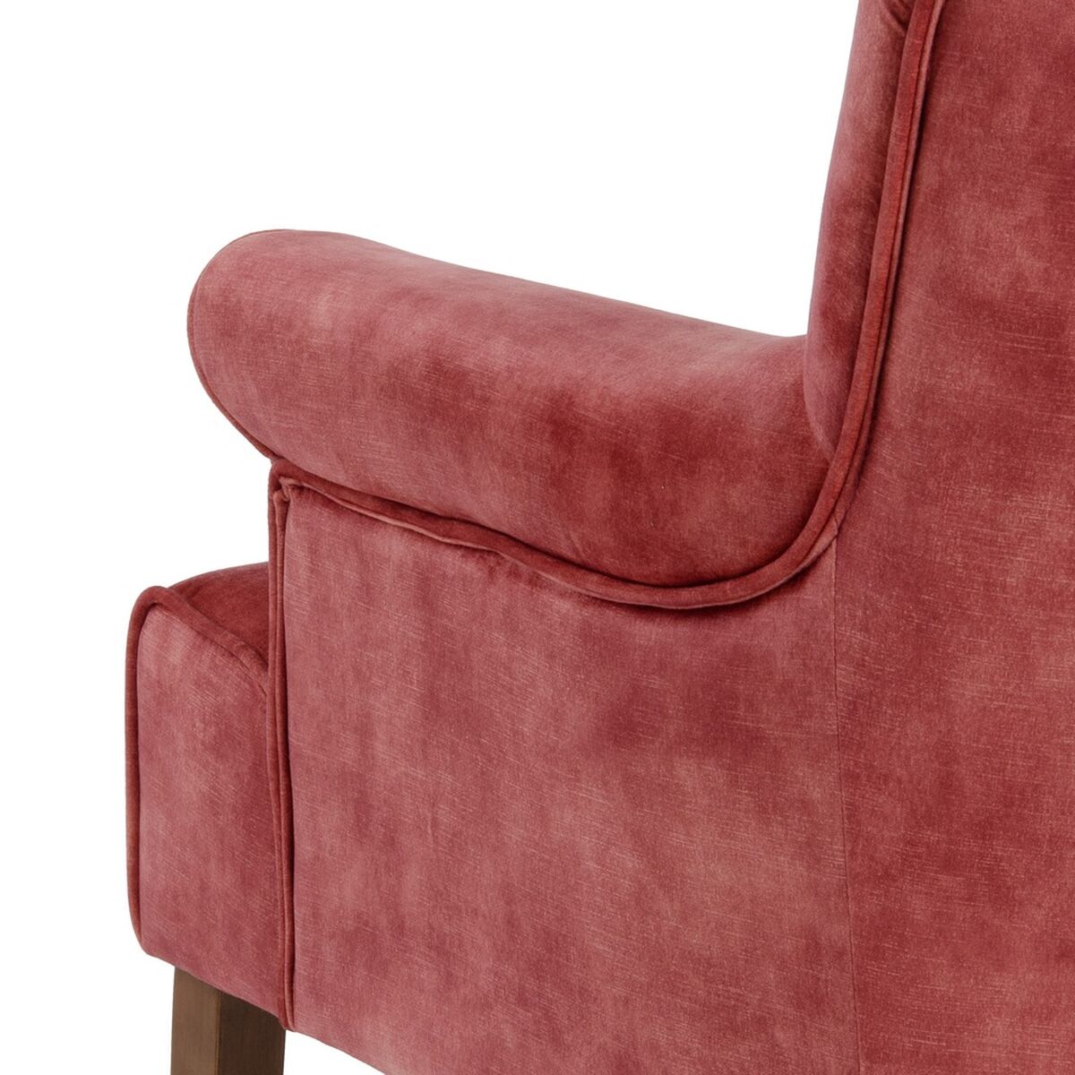 Poltrona 77 x 64 x 88 cm Tessuto Sintetico Legno Rosso Scuro